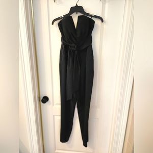 Black strapless catsuit